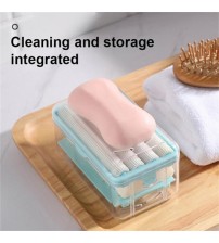 Multifunctional Foaming Soap dish with drain Soap Box with bubbler Suitable for laundry Soap Holder For Bathroom Cleaning Tool